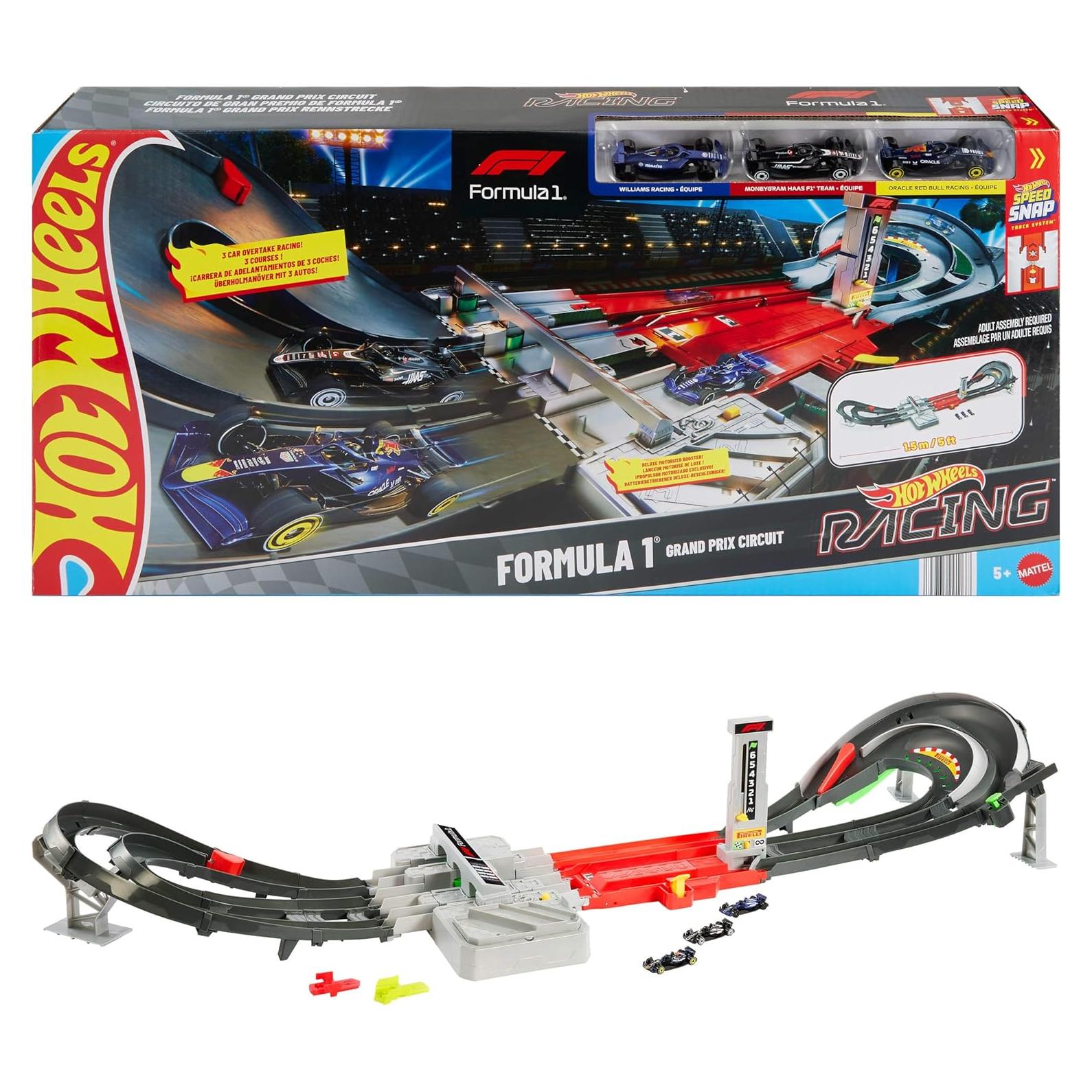 Juego de Pista de Autos Hot Wheels F1 con 3 Autos 1:64