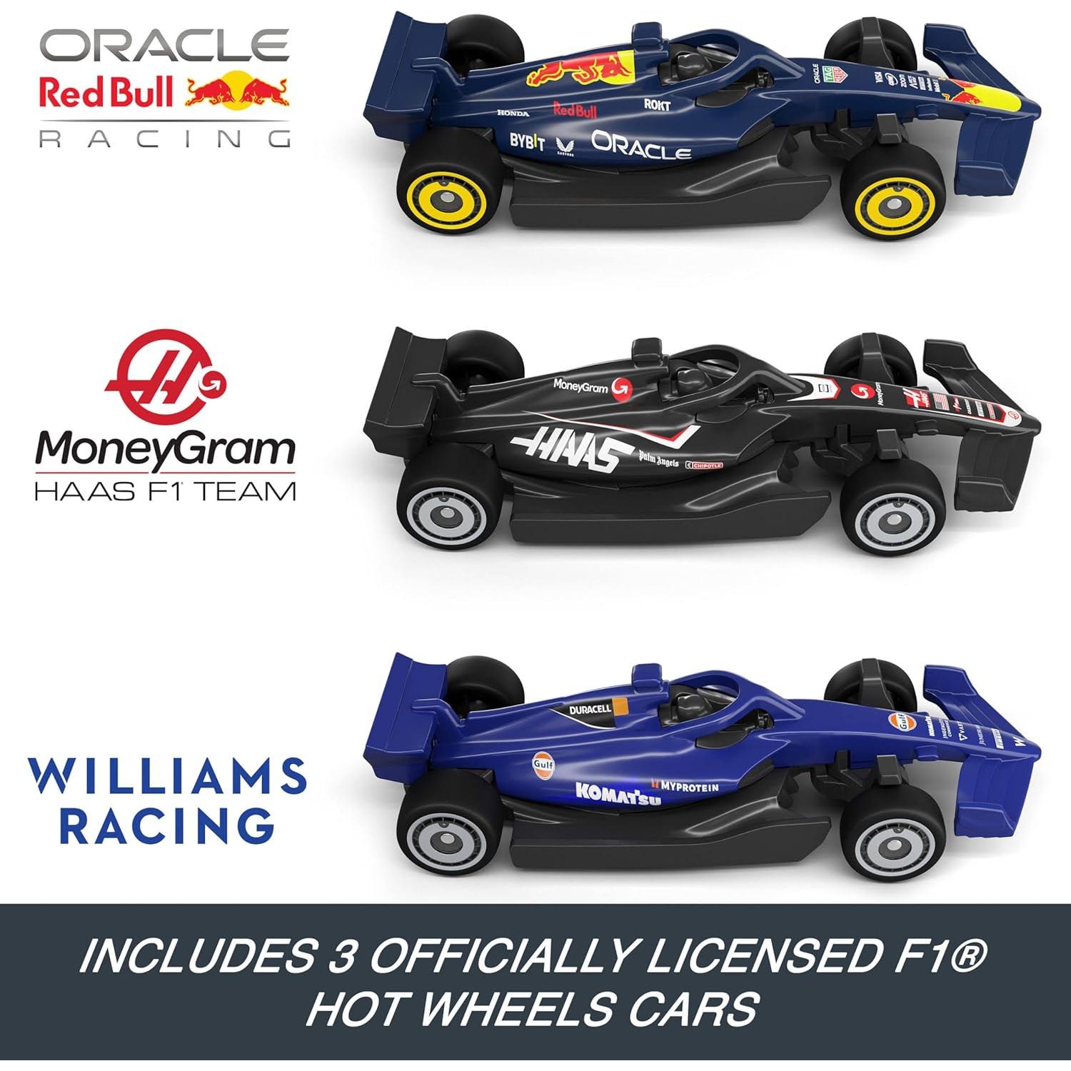 Juego de Pista de Autos Hot Wheels F1 con 3 Autos 1:64
