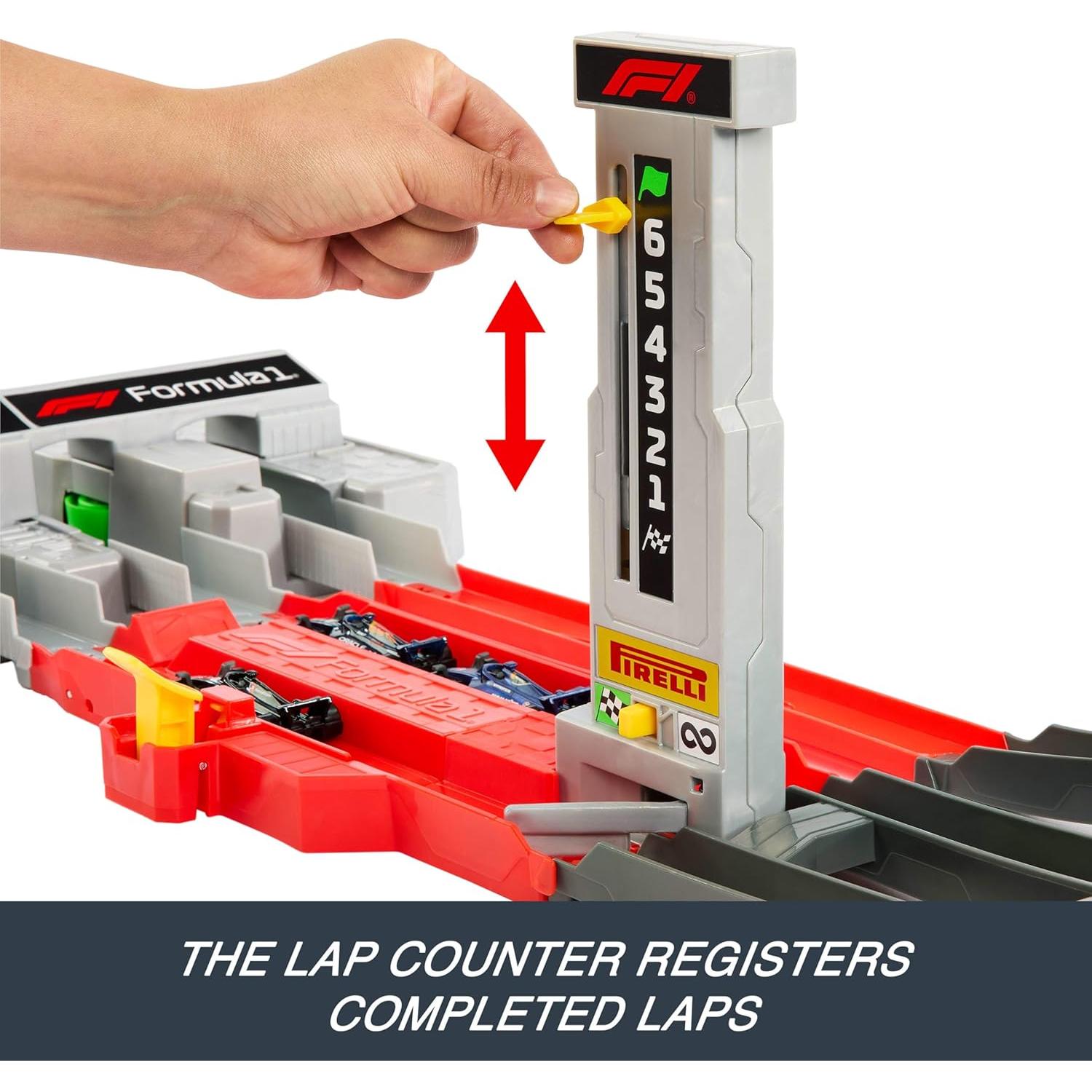 Juego de Pista de Autos Hot Wheels F1 con 3 Autos 1:64
