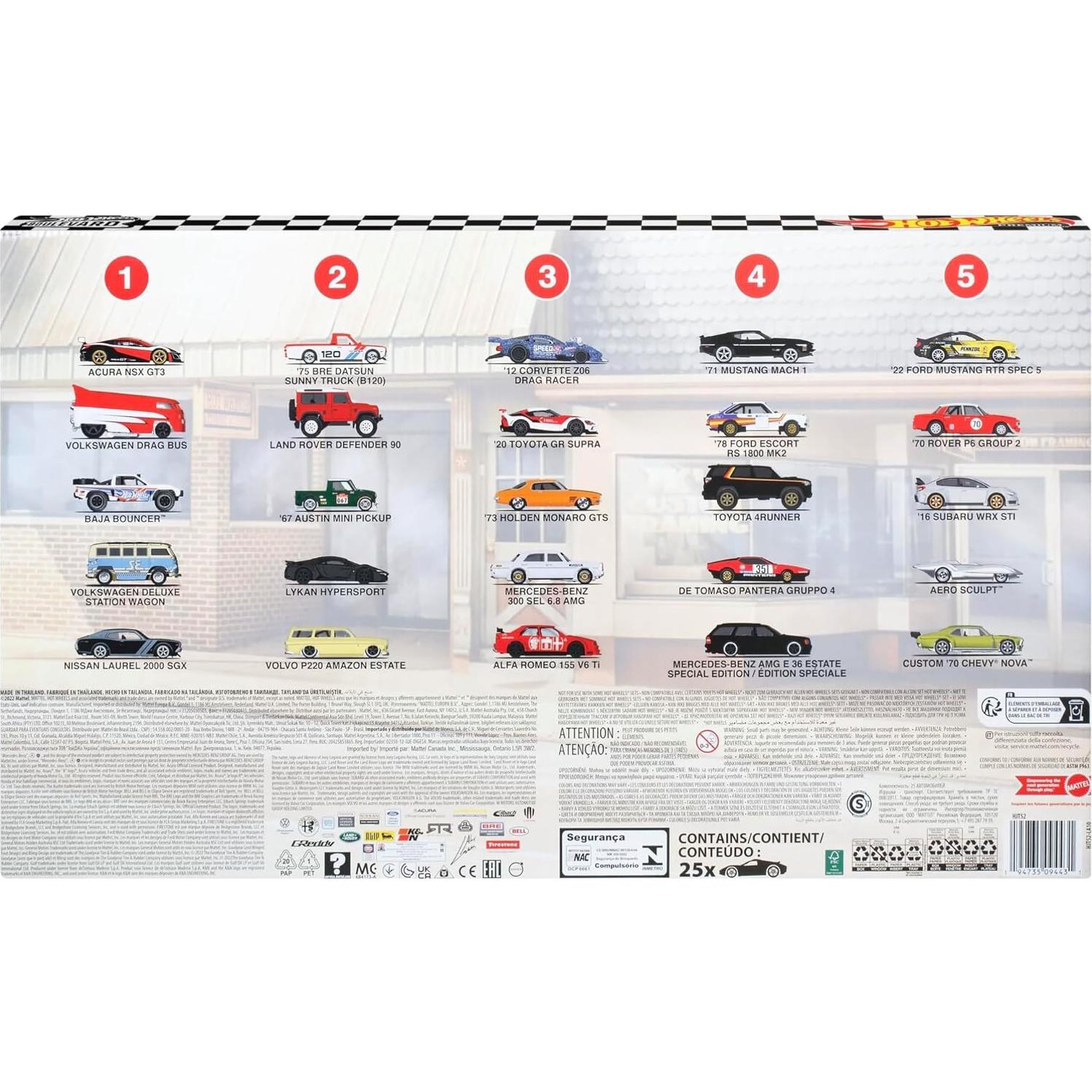 Conjunto de 25 Coches Hot Wheels Boulevard 1:64 Premium