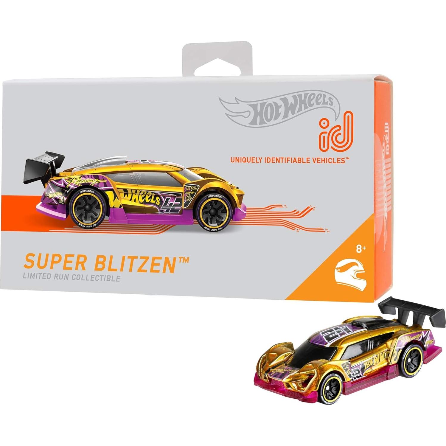 Hot Wheels id Super Blitzen - Vehículo de Carrera 10x20cm