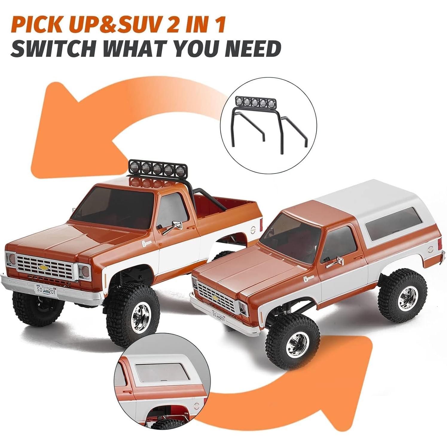 Camioneta RC 1/24 FMS Chevrolet K5 Blazer Naranja 4WD