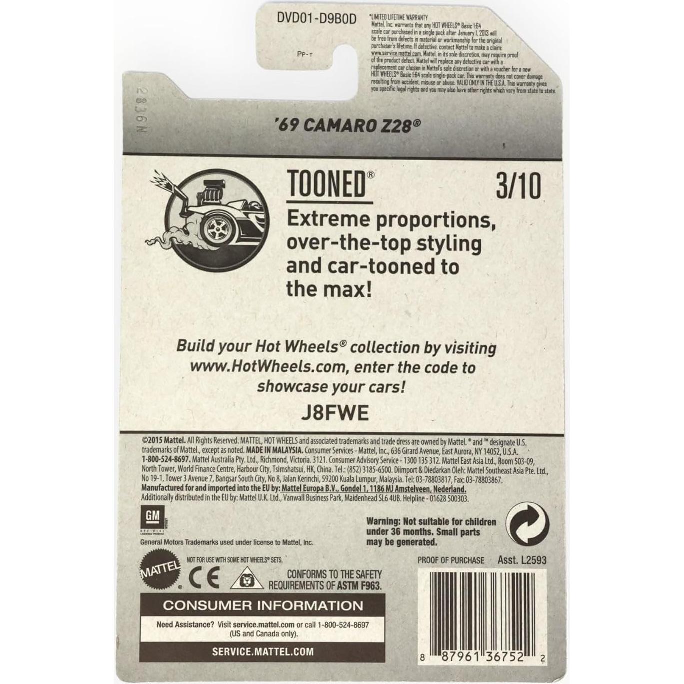 Hot Wheels Camaro Z28 Tooned 2017 Caza del Tesoro 1:64