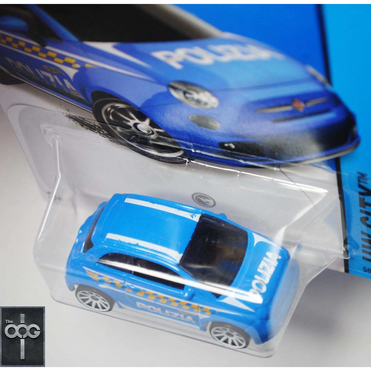 Hot Wheels Fiat 500 2015 HW City 1:64 Azul Polizia