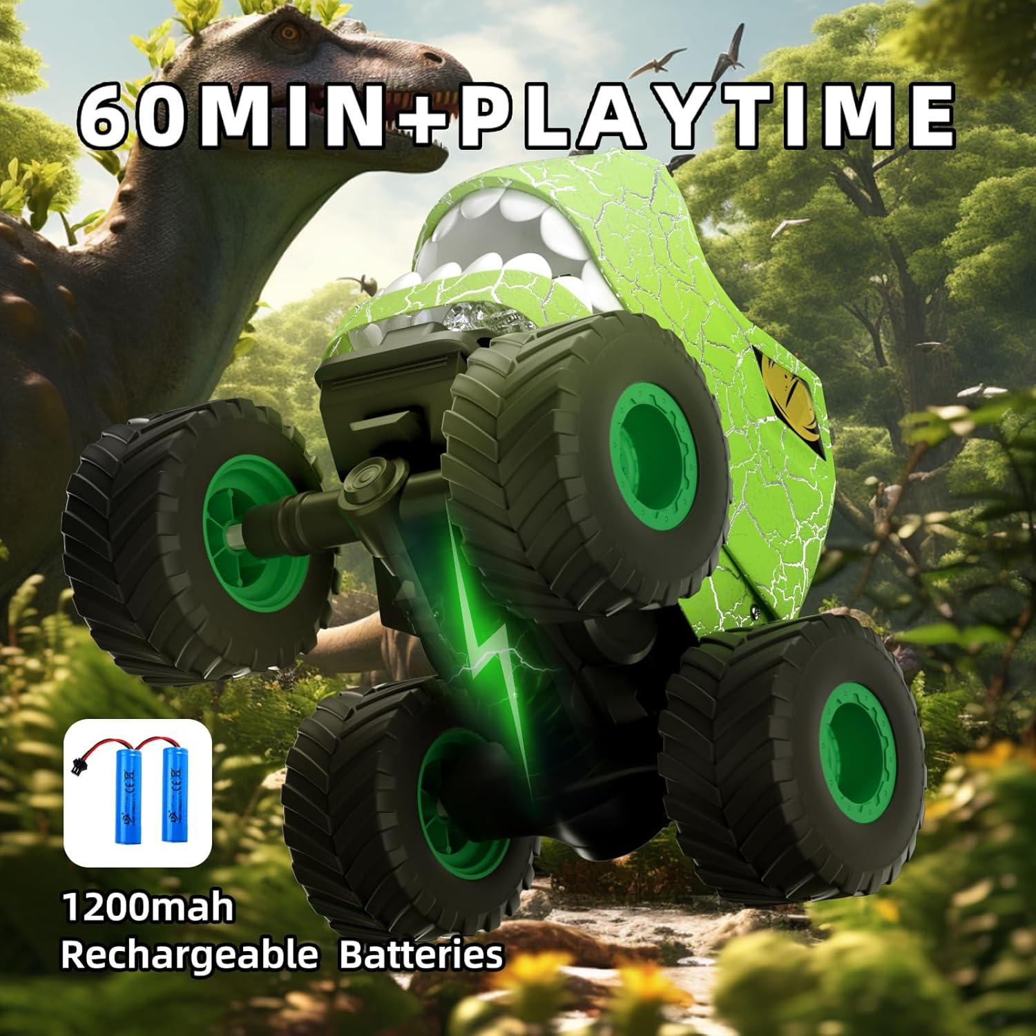 Coche RC Dinosaurio LEFEI KY-S203A Verde 360° Acrobacias