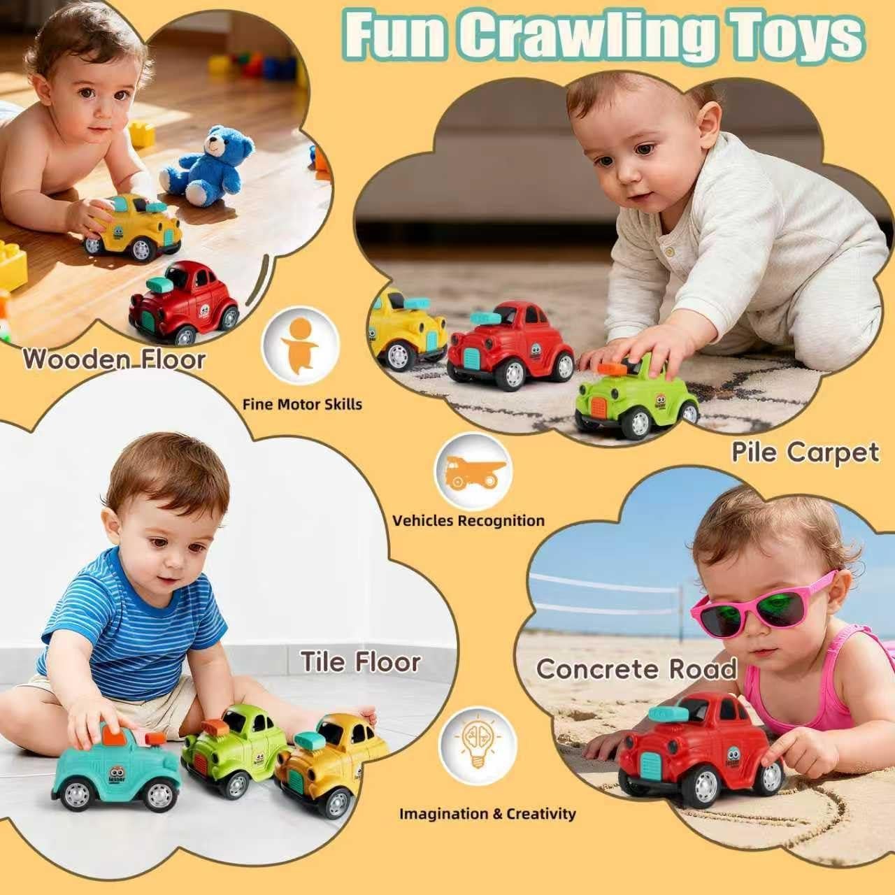 Coches de Fricción Inerciales IOMDRWU para Niños 1-3 Años