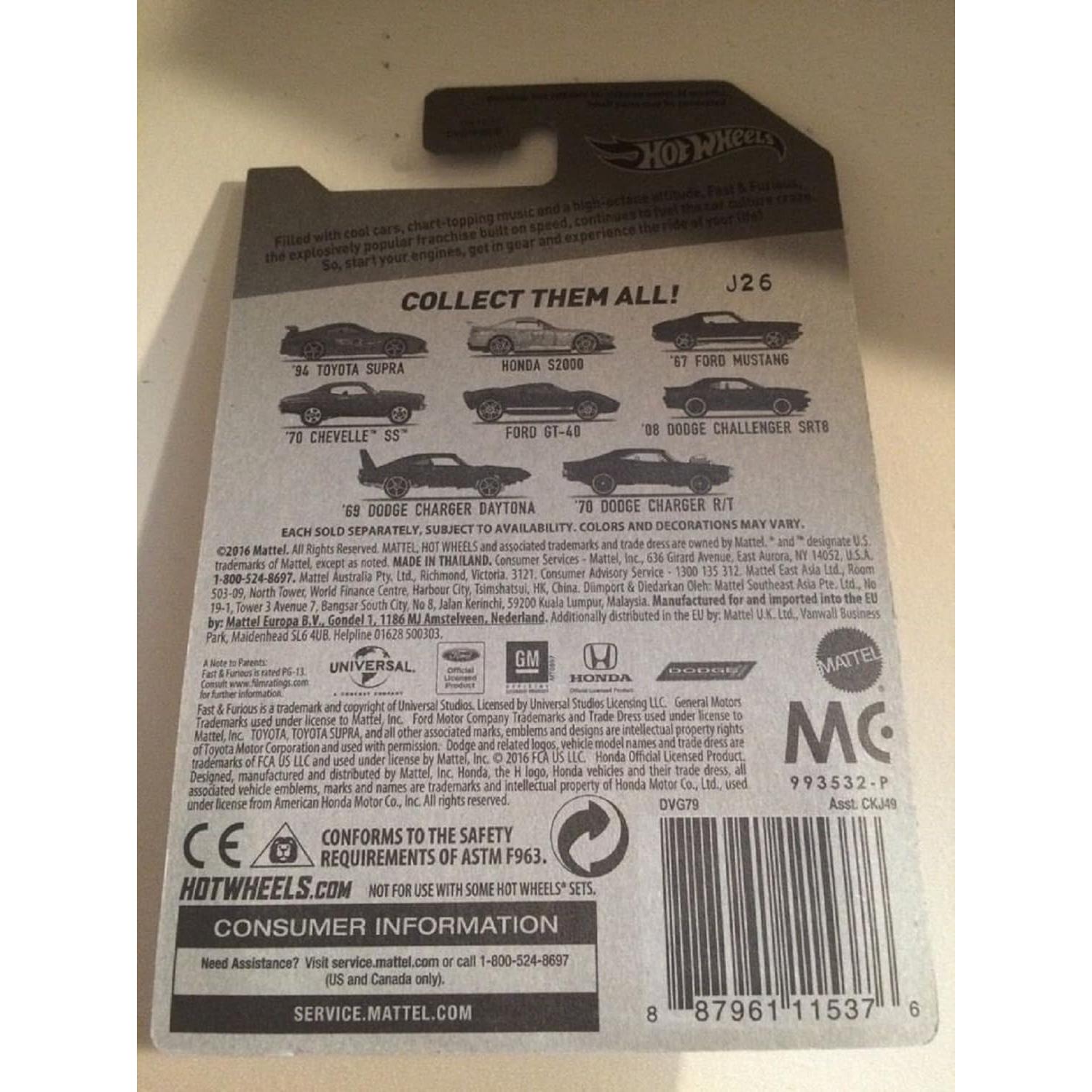 Hot Wheels Rápidos y Furiosos Honda S2000 2016 Exclusivo