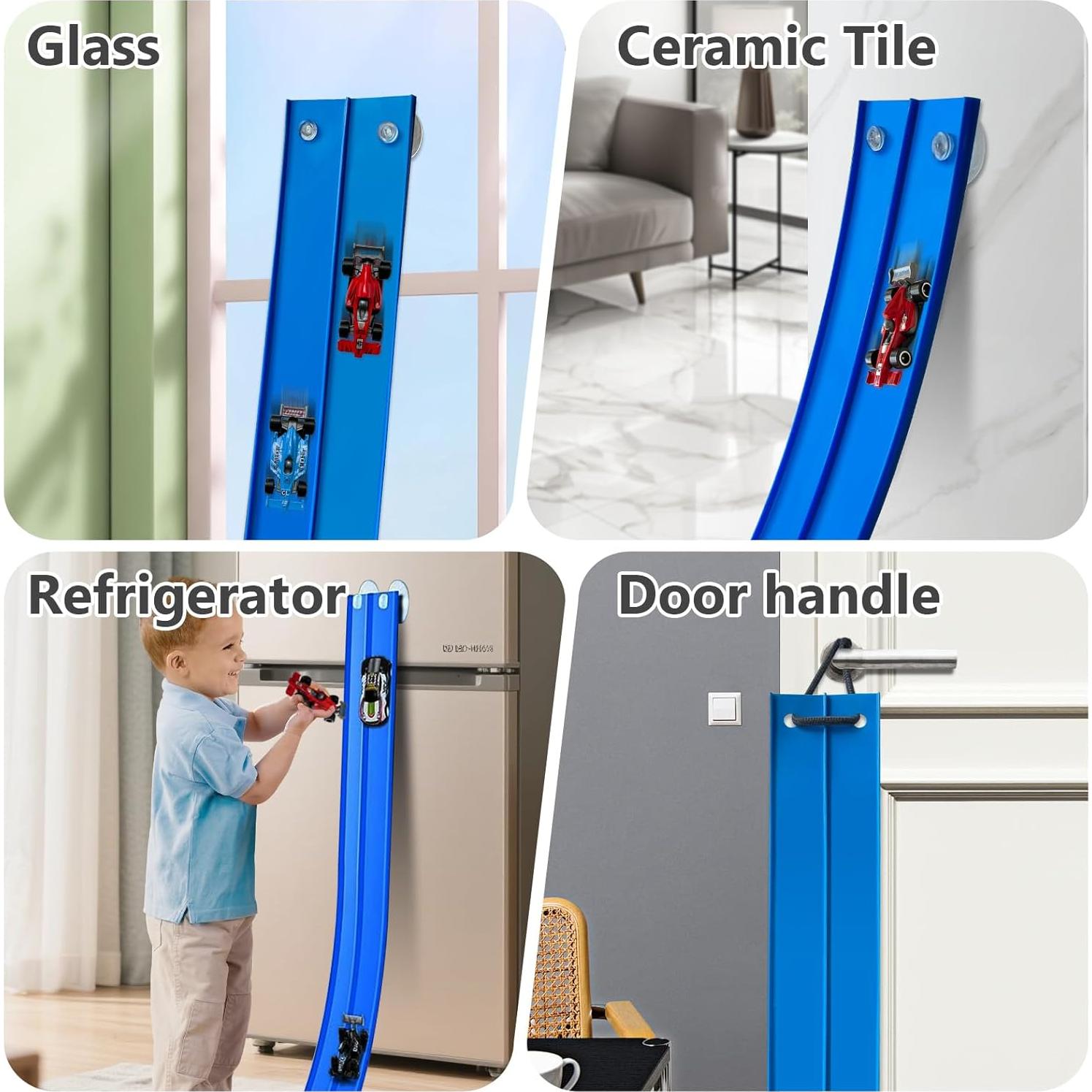 Pista de Carreras Flexible 4.5m Jurchio con 2 Autos 1:64