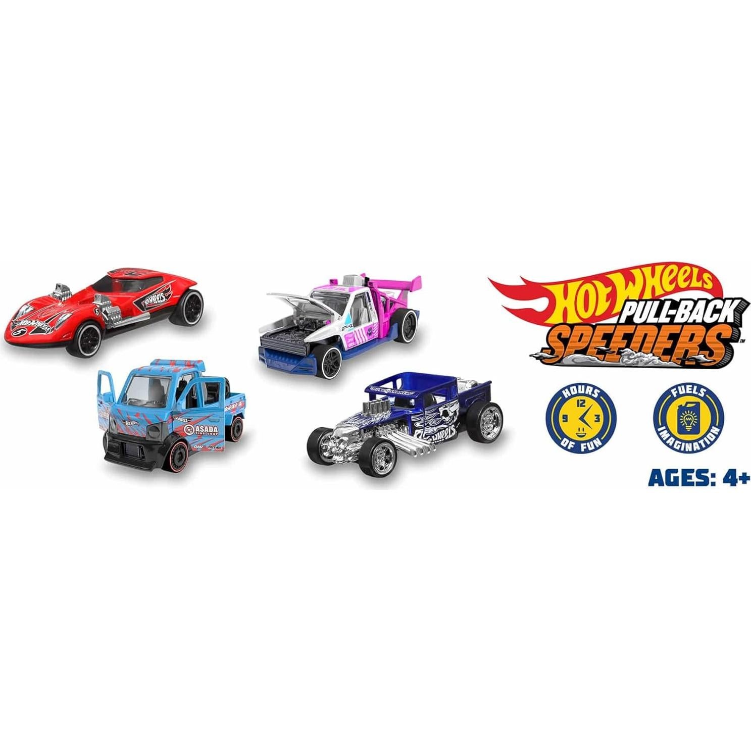 Hot Wheels Vehículo Retrofricción 1:43 con Motor Rolomatic