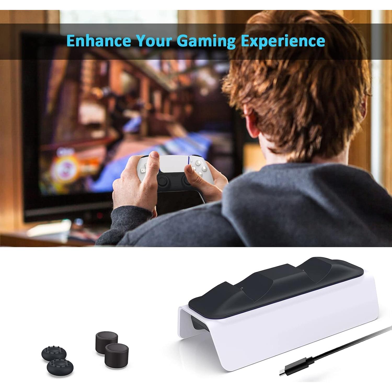 Cargador Dual PS5 NexiGo con Agarre para Pulgar, Blanco