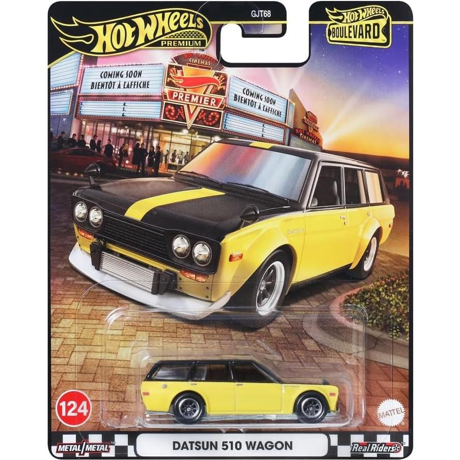 Hot Wheels Datsun 510 Wagon 1:64 2025 - Amarillo y Negro