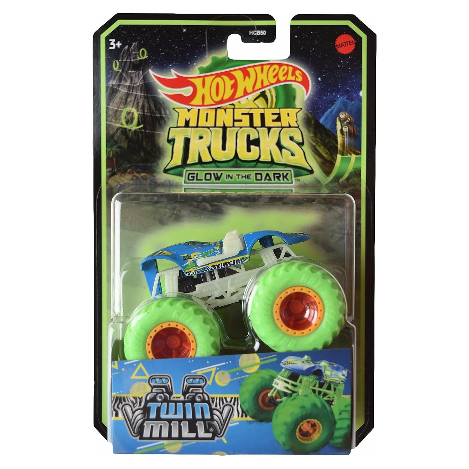 Hot Wheels Monster Trucks Twin Mill 1:64 Brilla en la Oscuridad