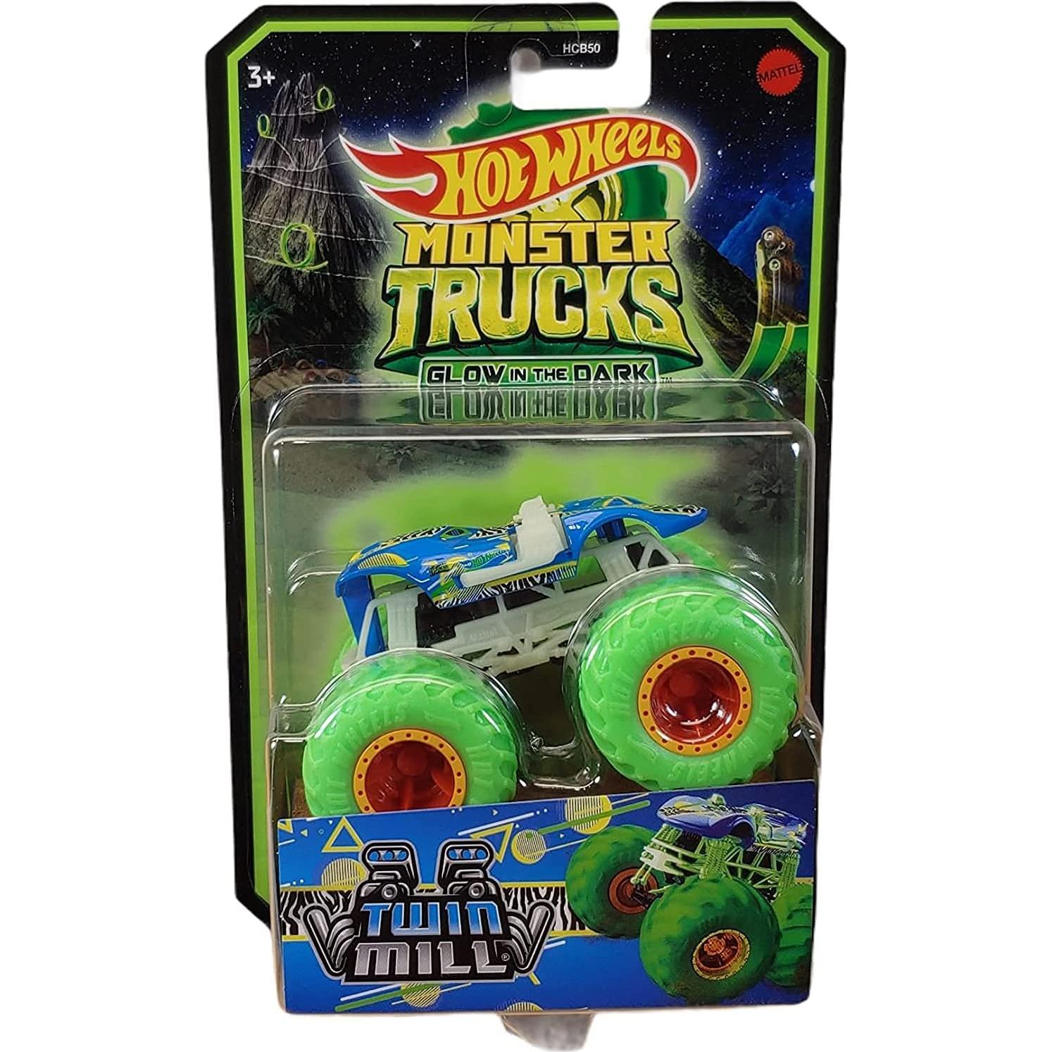Hot Wheels Monster Trucks Twin Mill 1:64 Brilla en la Oscuridad
