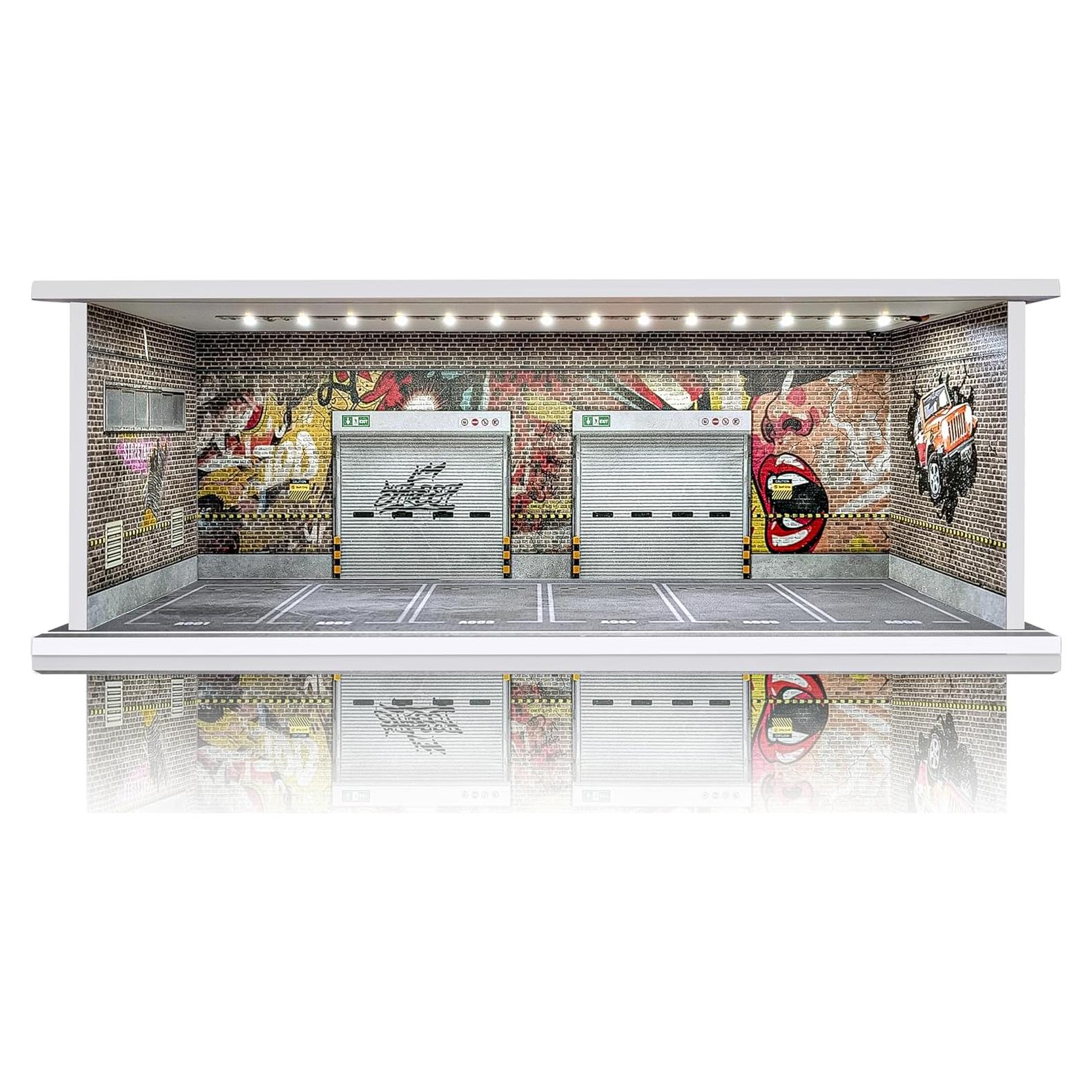 Estante Garaje para Coches 1:64 Waivvy con Luz LED