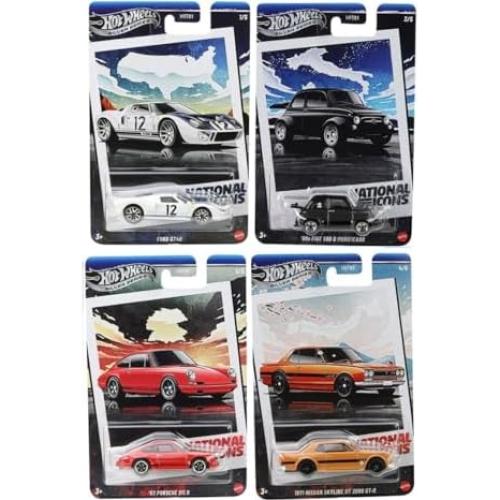 Hot Wheels Colección Iconos Nacionales Premium Set 4 Autos 1:64