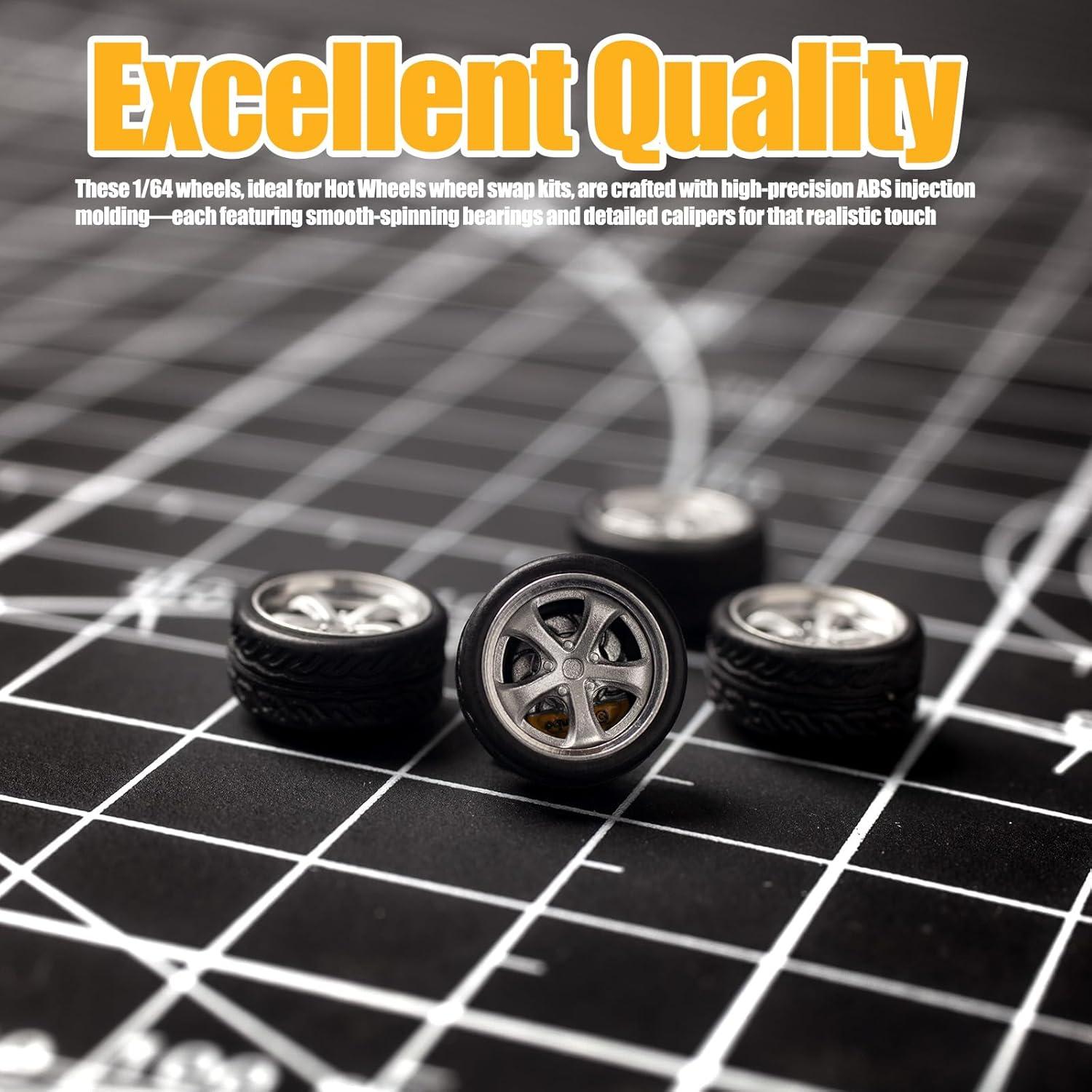 Ruedas 1:64 Smorclub para Hot Wheels - Neumáticos de Goma