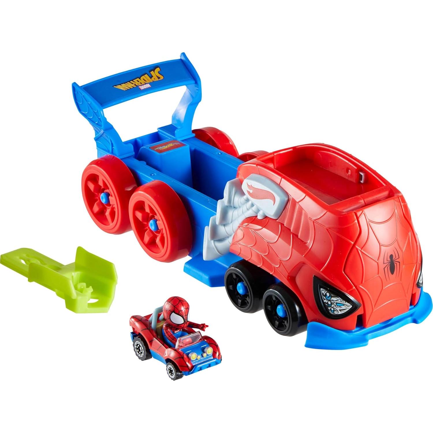 Juego de Pista de Autos Hot Wheels Spider-Man con Lanzador y Vehículo