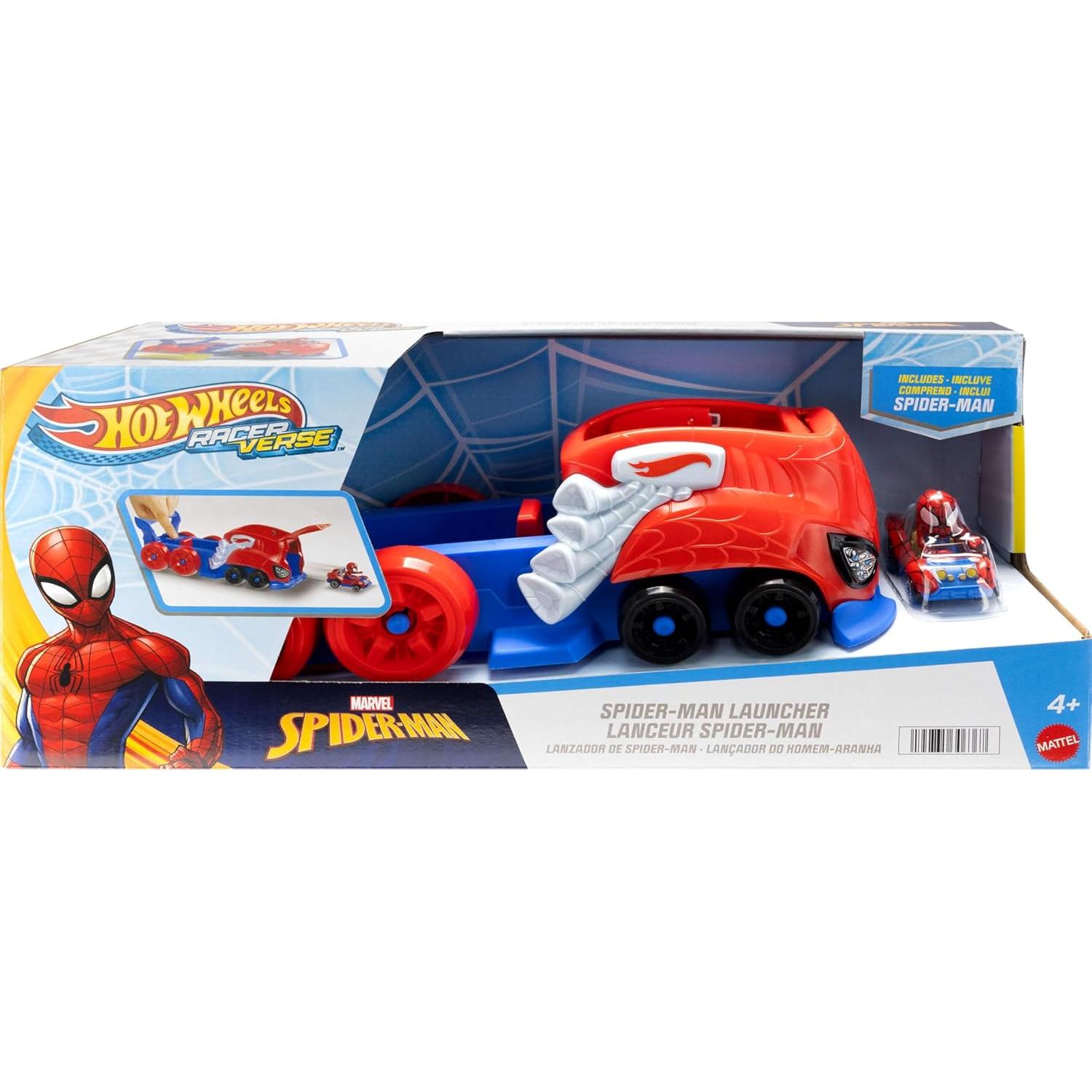 Juego de Pista de Autos Hot Wheels Spider-Man con Lanzador y Vehículo