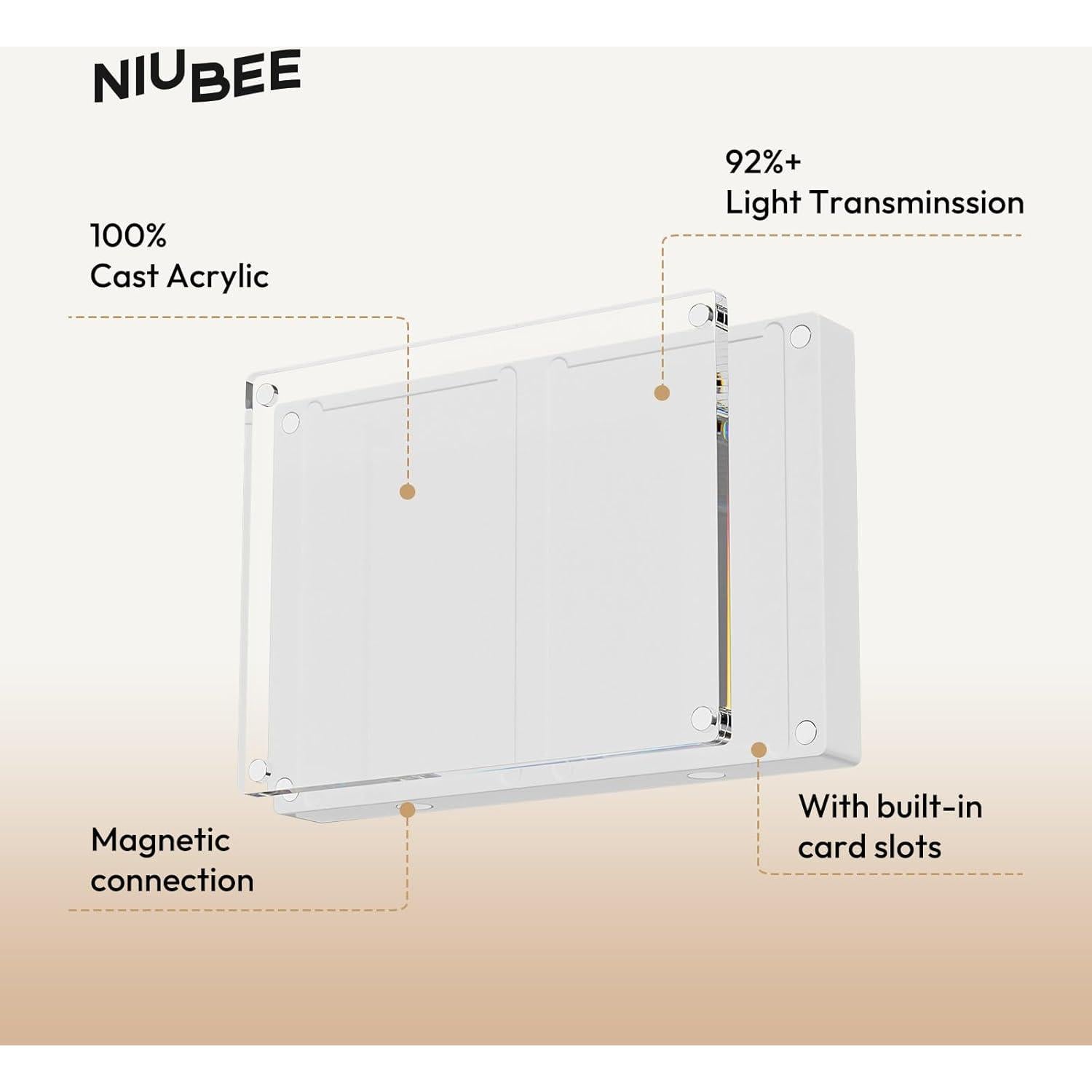 Marco de Foto Acrílico Magnético NIUBEE 5x7.6 cm - 2 Piezas