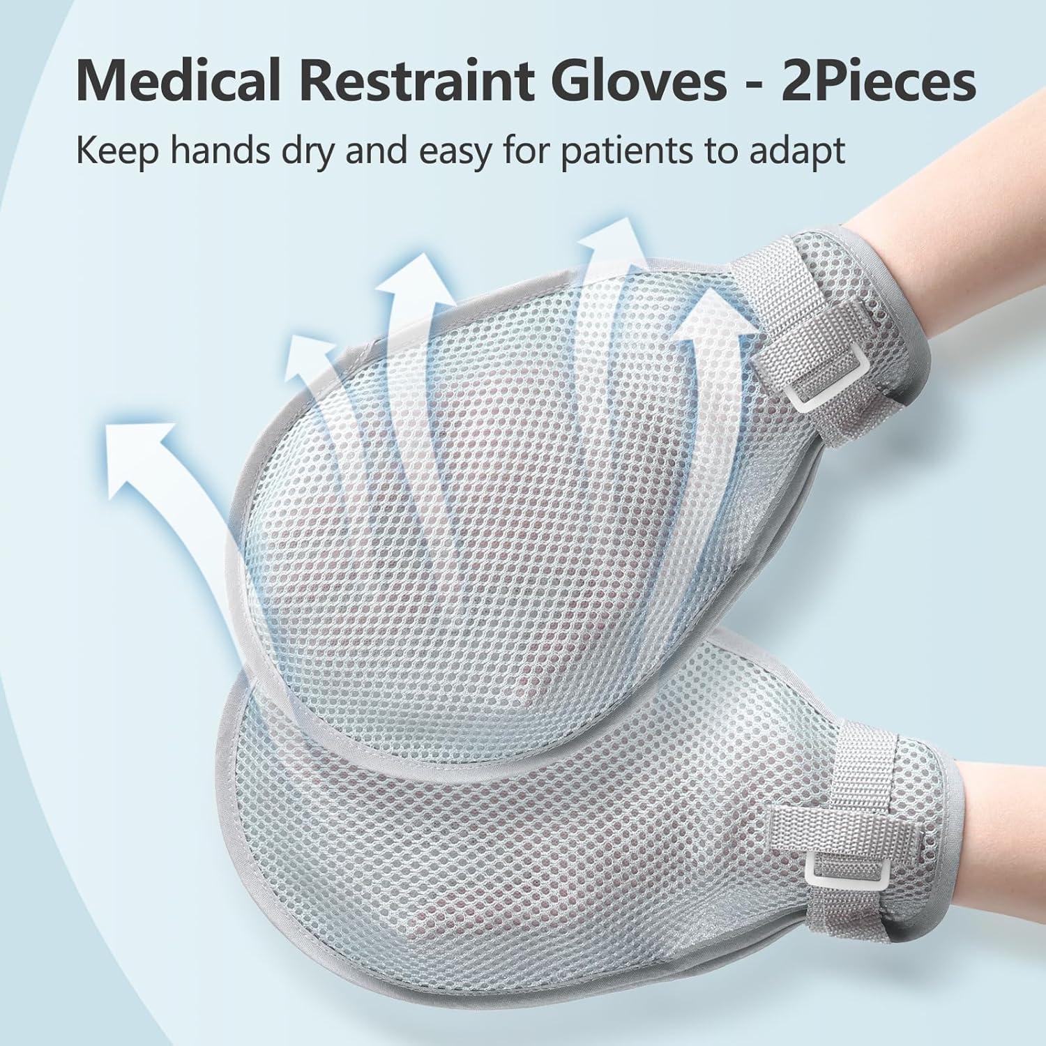 Guantes de Restricción Médica Lefeke - 2 Piezas, Gris