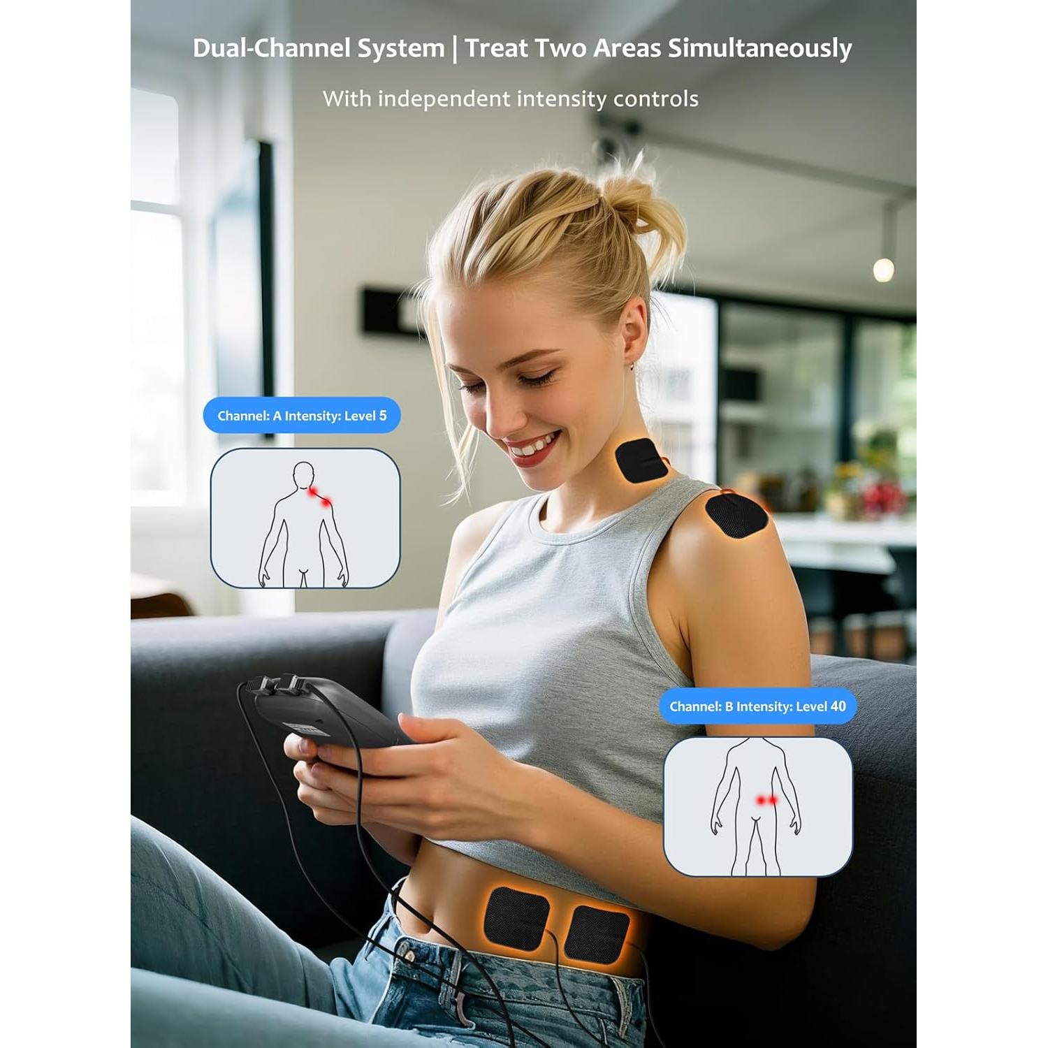 Estimulador Muscular TENS EMS BHK-TENS 24 Modos 40 Niveles