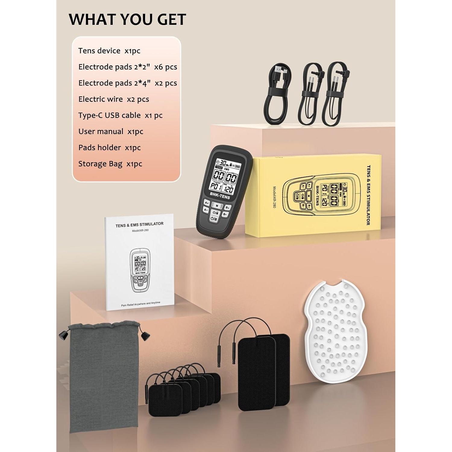 Estimulador Muscular TENS EMS BHK-TENS 24 Modos 40 Niveles