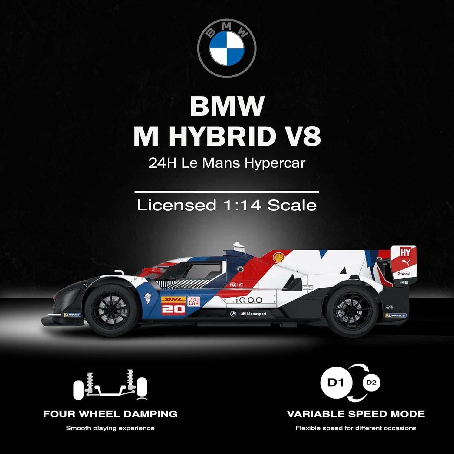 Coche RC BMW M Hybrid V8 1:14 Control Remoto Luces y Puertas
