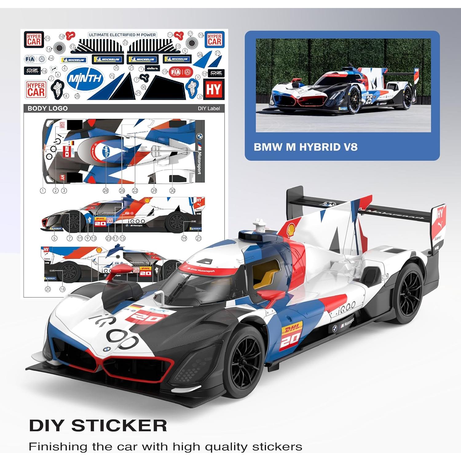 Coche RC BMW M Hybrid V8 1:14 Control Remoto Luces y Puertas