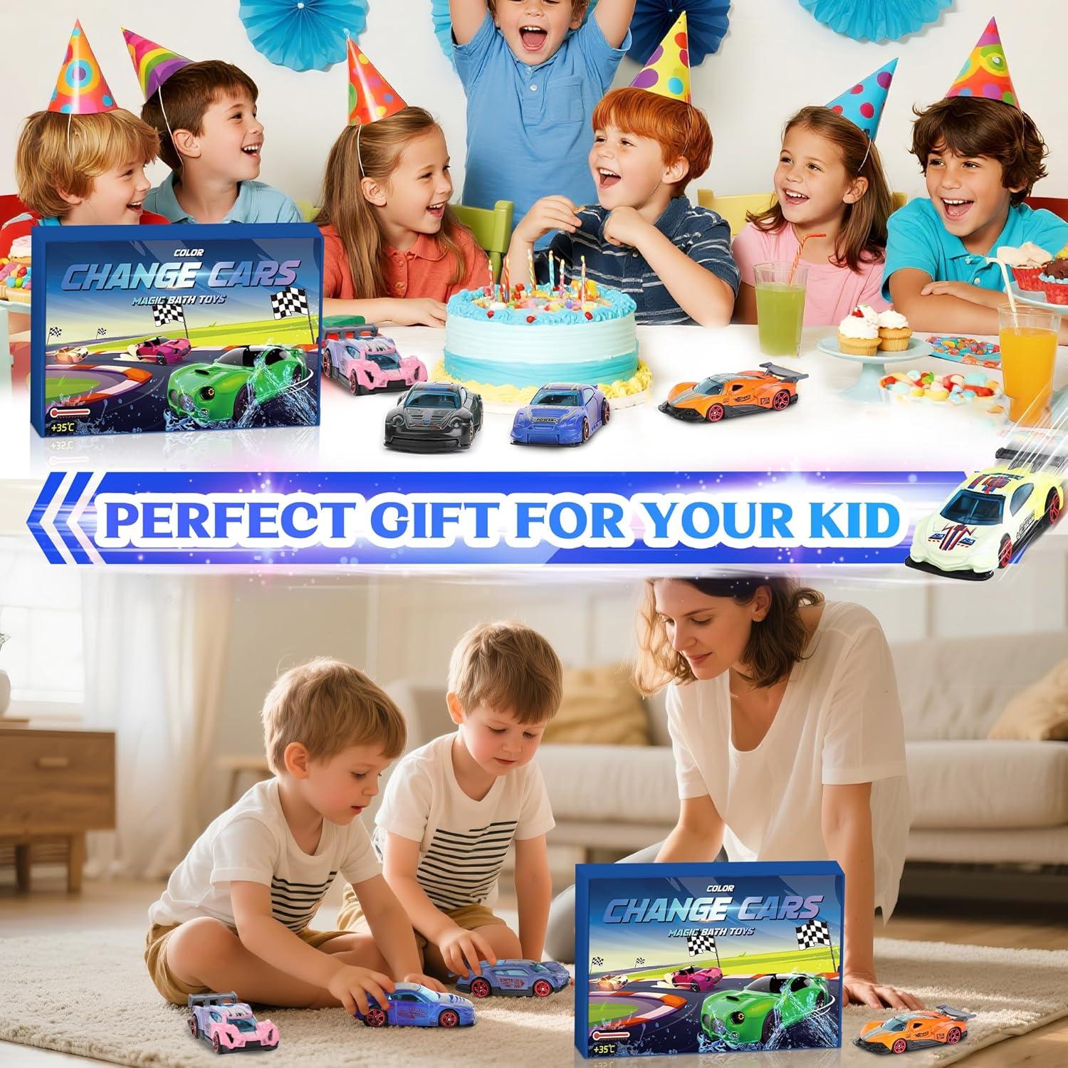 6 Coches de Baño que Cambian de Color Jebiue 1:64 para Niños