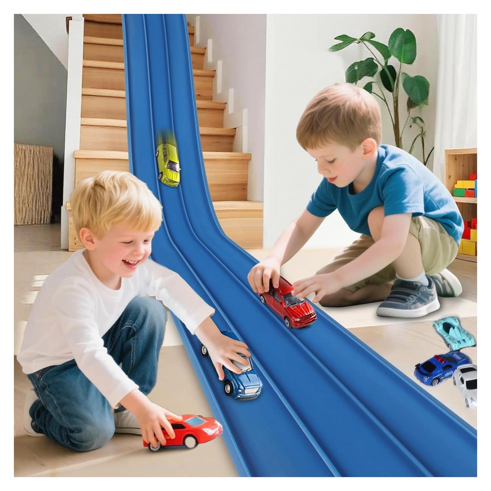 Pista de Carreras Flexible YUOIOYU 3 Carriles 15 pies