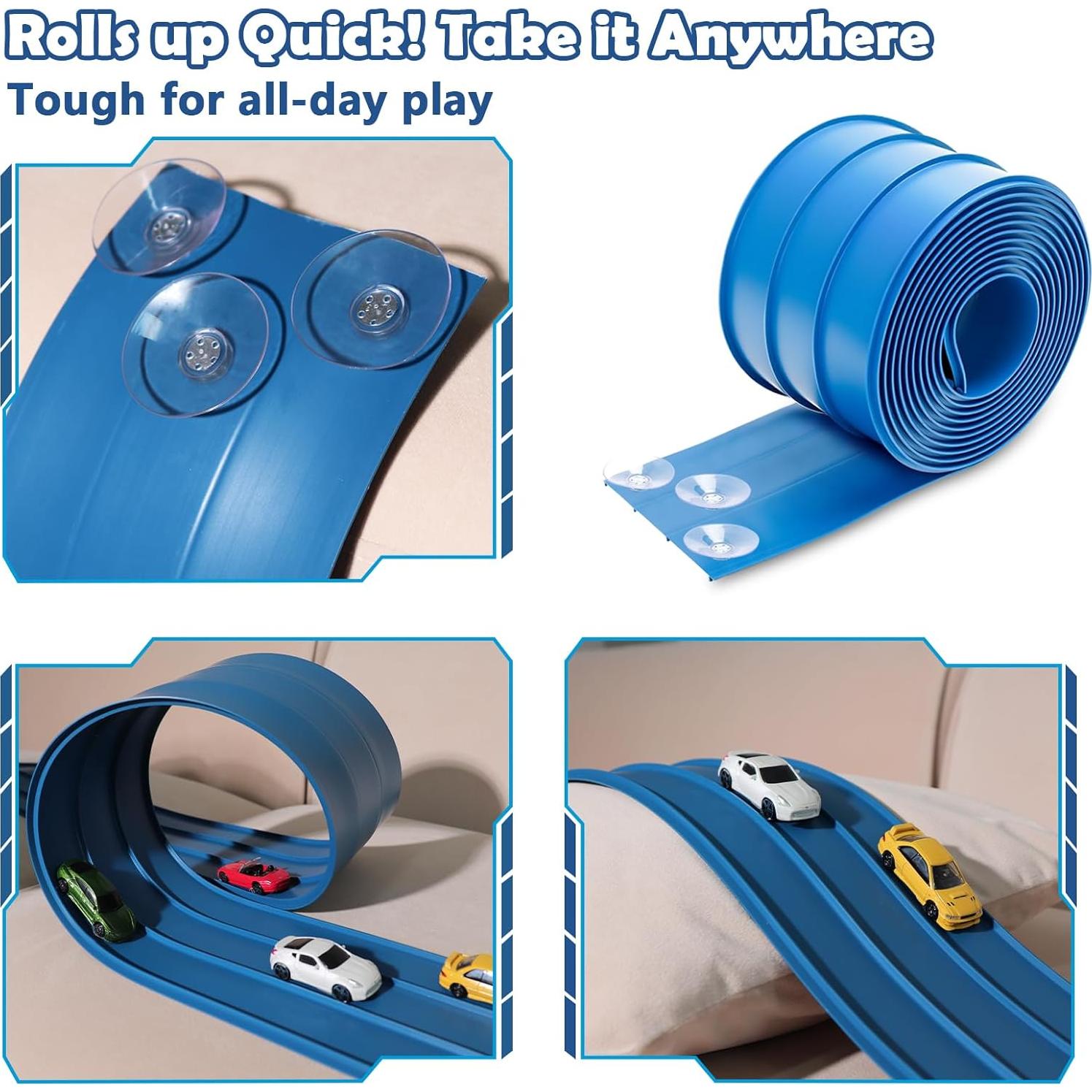 Pista de Carreras Flexible YUOIOYU 3 Carriles 15 pies