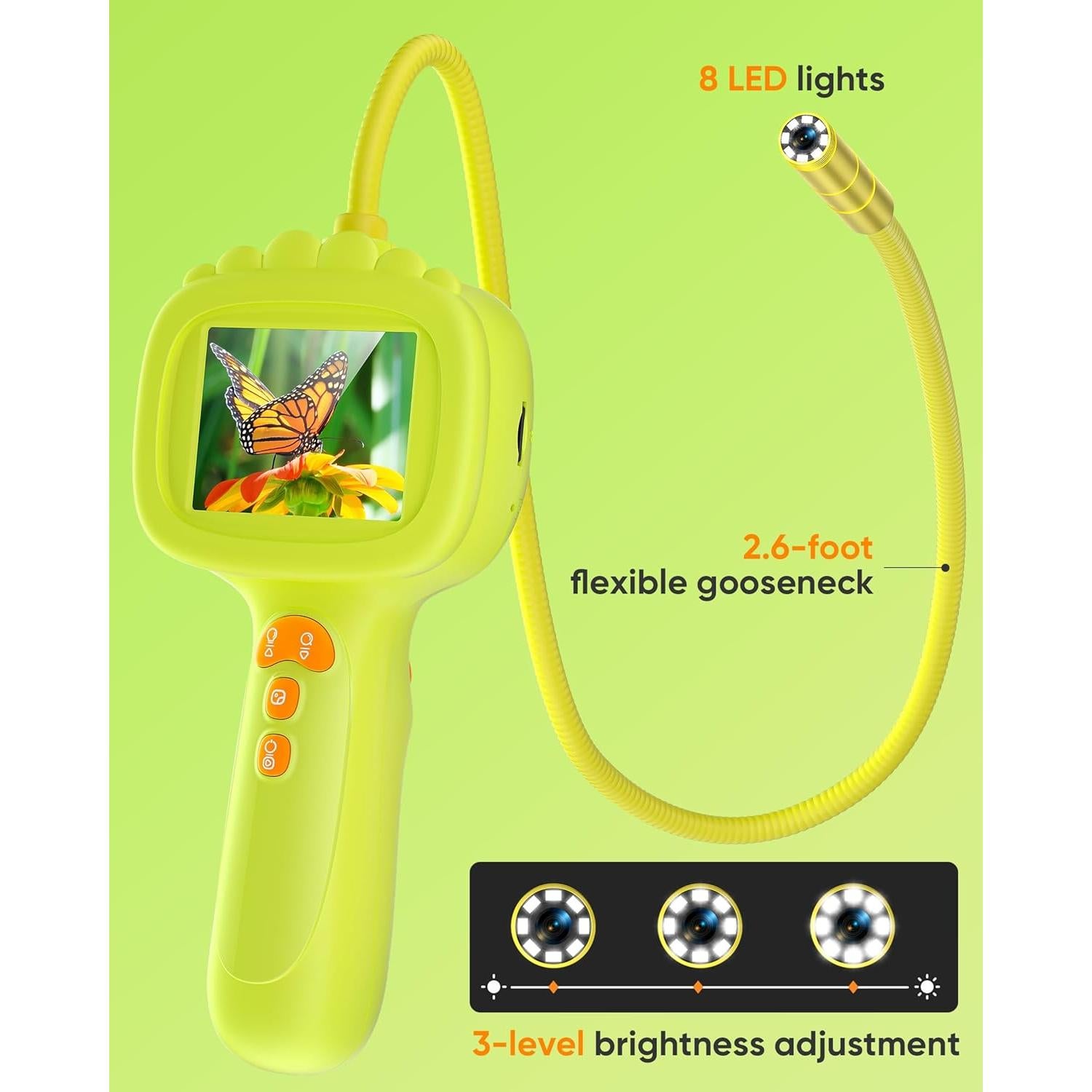 Cámara de Borescopio Serpiente IWOBAC con Luz y SD 16GB