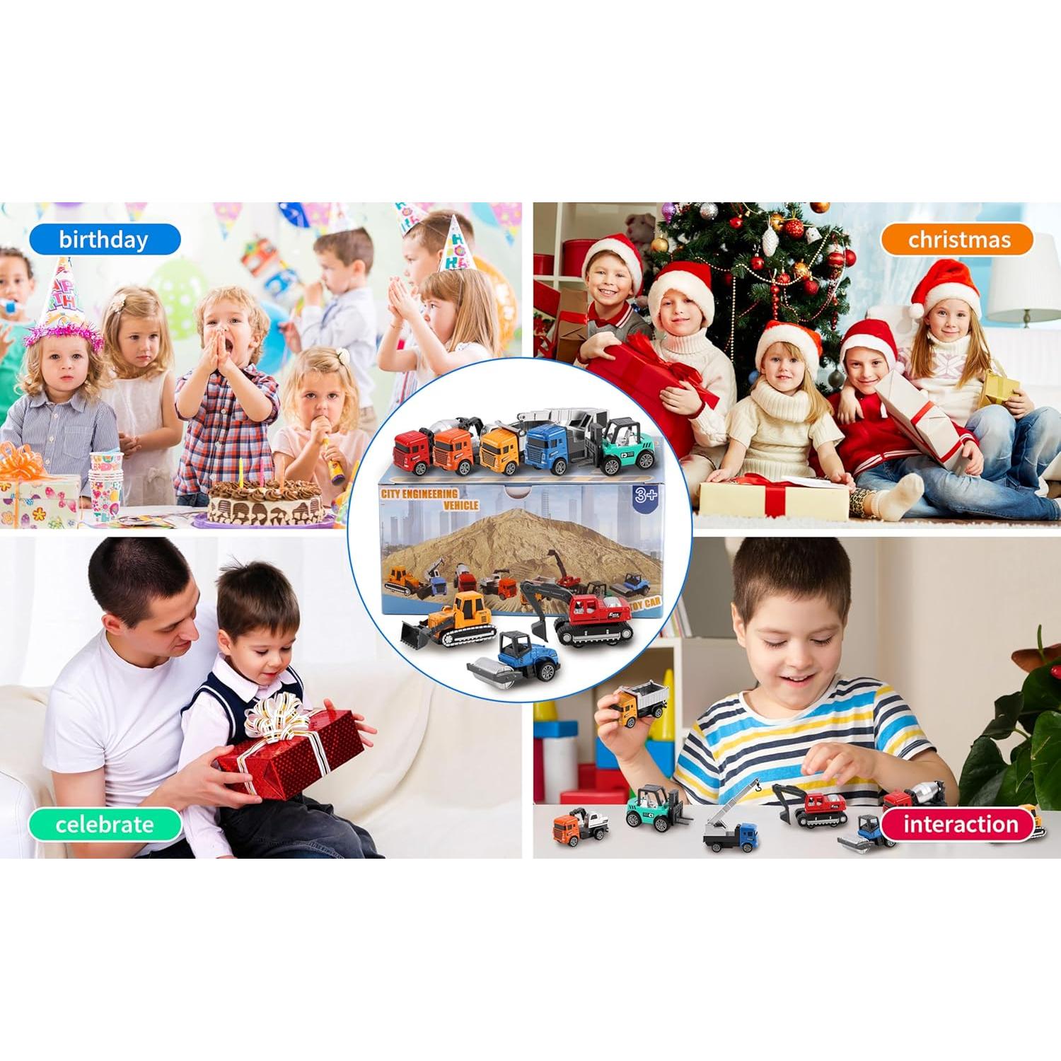 Set de 8 Coches de Construcción Tunmiok para Niños 1-3 Años