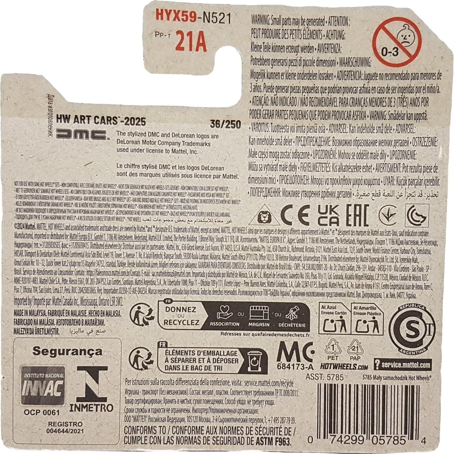 Hot Wheels DMC Delorean HW Art Cars 1:64 Turquesa Metálico