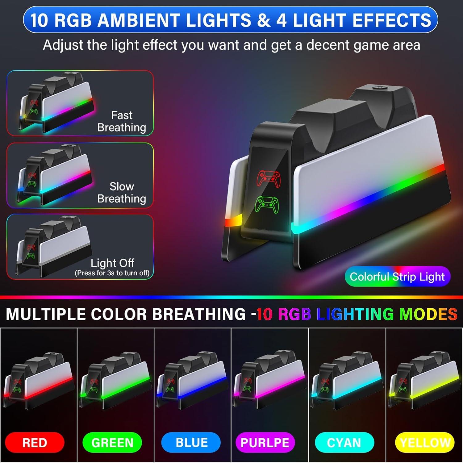 Estación de Carga RJAD para Controladores PS5 - Carga Rápida
