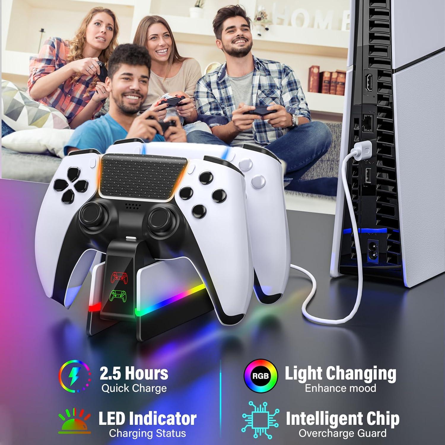 Estación de Carga RJAD para Controladores PS5 - Carga Rápida