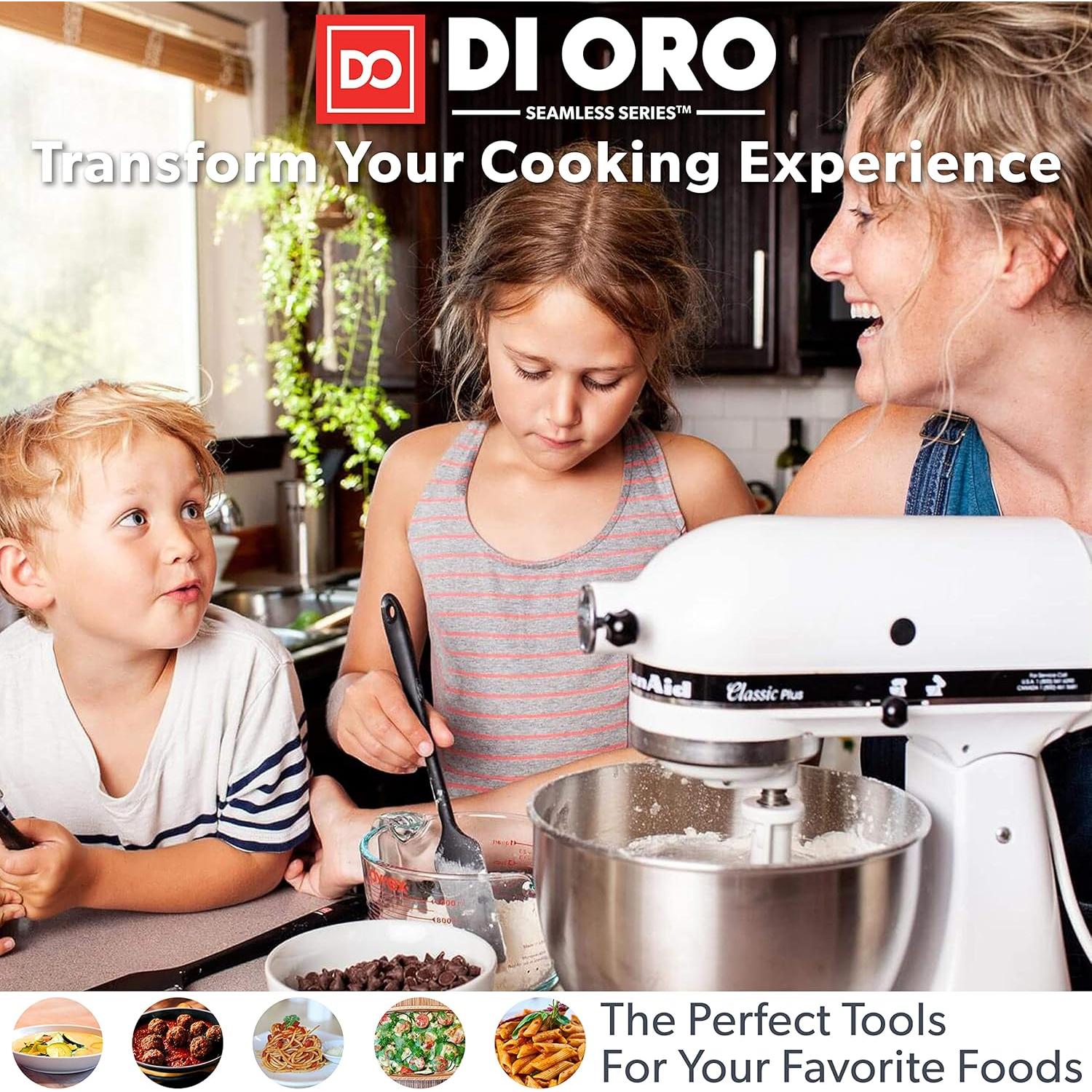 Cucharas de Silicona DI ORO 2 Piezas Antiadherentes Negras