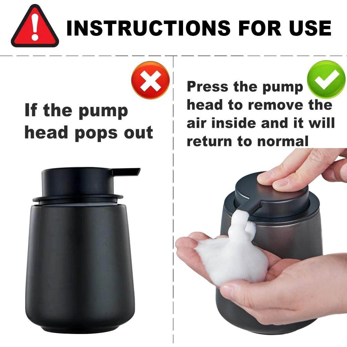 Dispensador de Jabón Espumoso Eyrozia Negro 360ml Cerámica