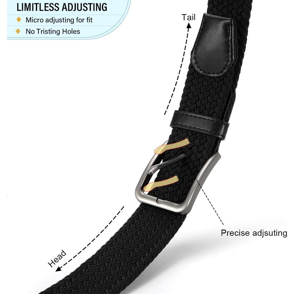 Cinturón Trenzado Elástico DOOPAI para Hombres 3.5 cm Ajustable