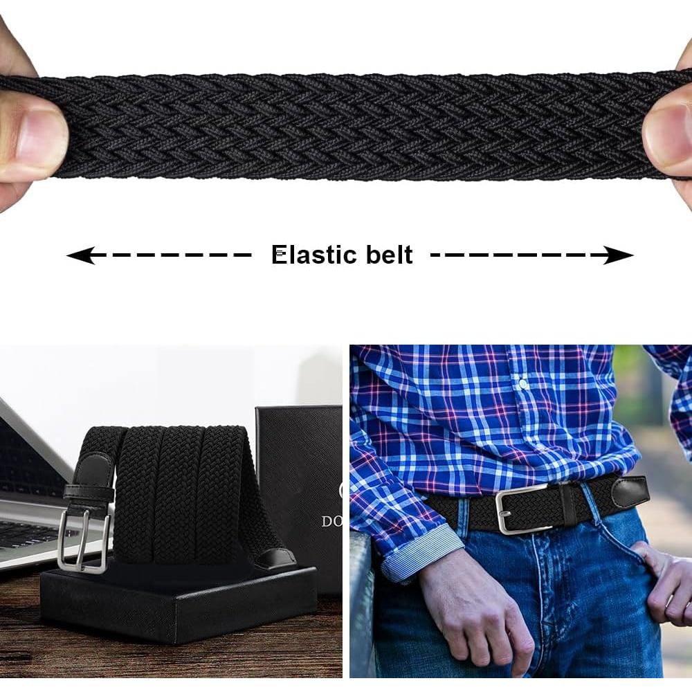 Cinturón Trenzado Elástico DOOPAI para Hombres 3.5 cm Ajustable