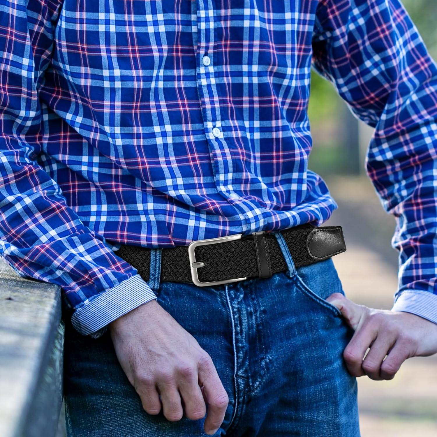 Cinturón Trenzado Elástico DOOPAI para Hombres 3.5 cm Ajustable