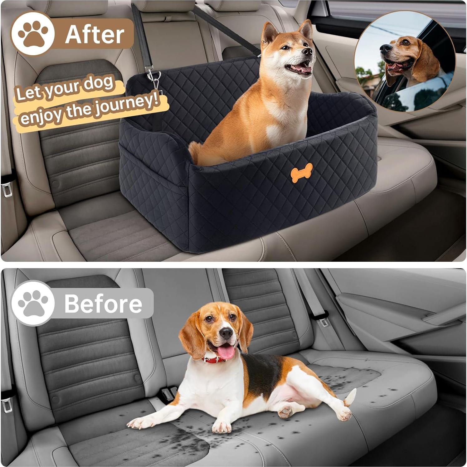 Asiento de Coche para Perro Grande KEELUXE 71.1x48.3cm Negro