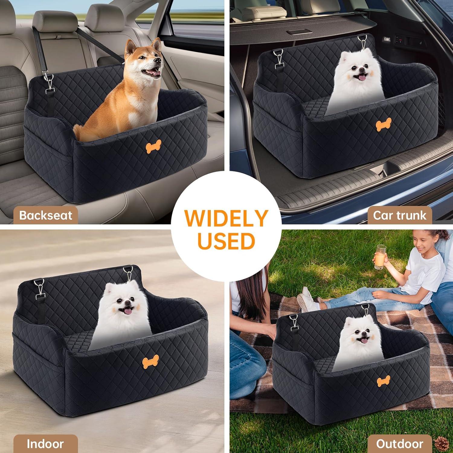 Asiento de Coche para Perro Grande KEELUXE 71.1x48.3cm Negro