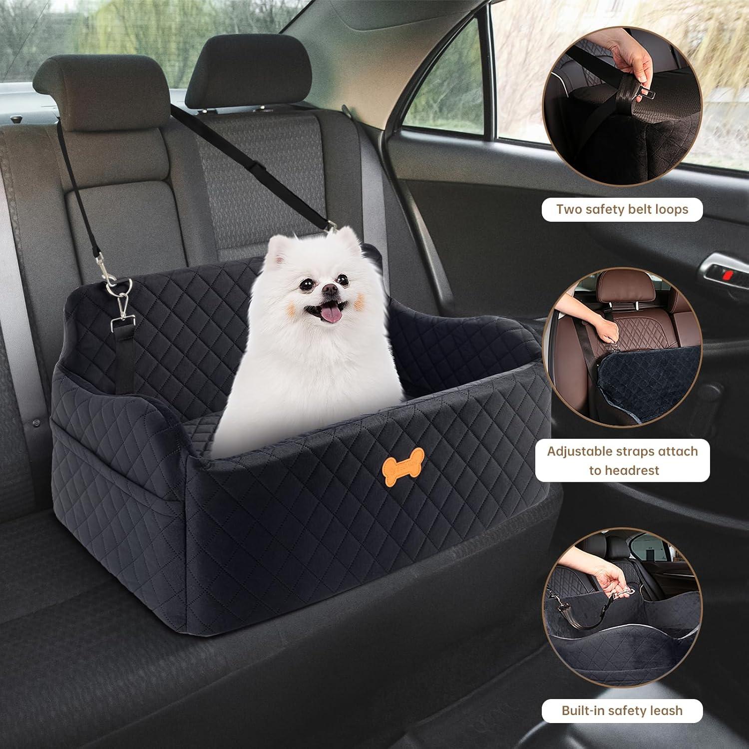 Asiento de Coche para Perro Grande KEELUXE 71.1x48.3cm Negro