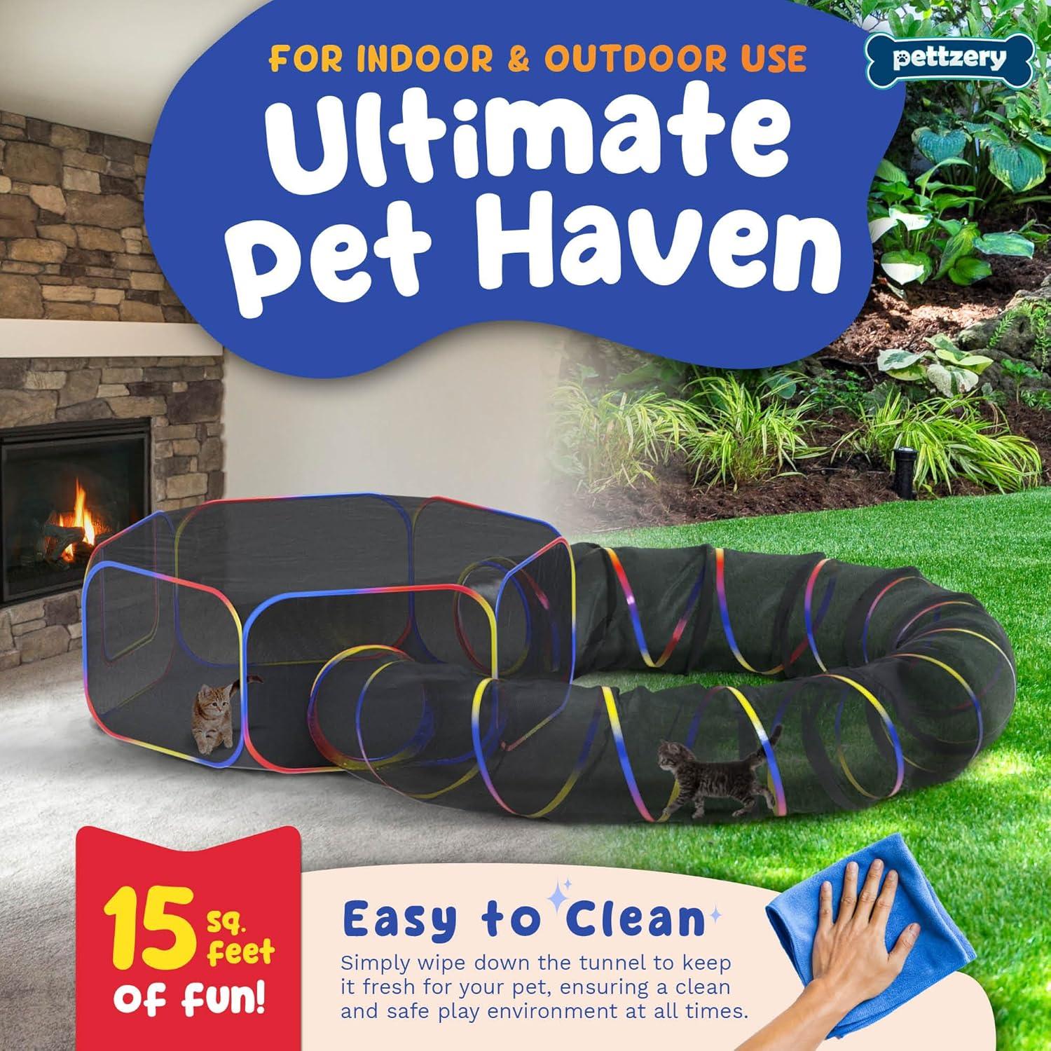 Recinto para Gatos Paettzery con Túnel - 119.4x119.4cm