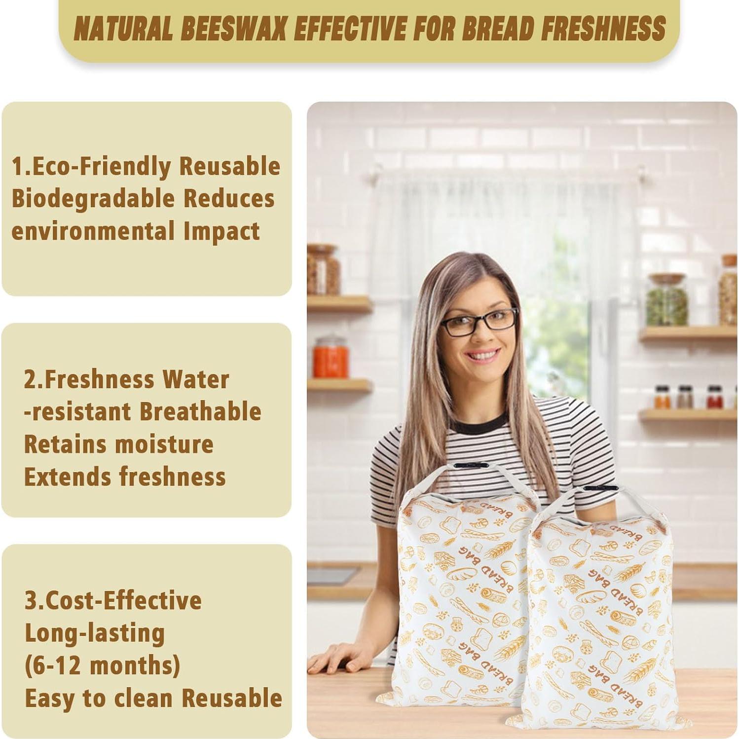 2 Bolsas de Pan de Cera de Abeja HelixTrim 43 cm Reutilizables