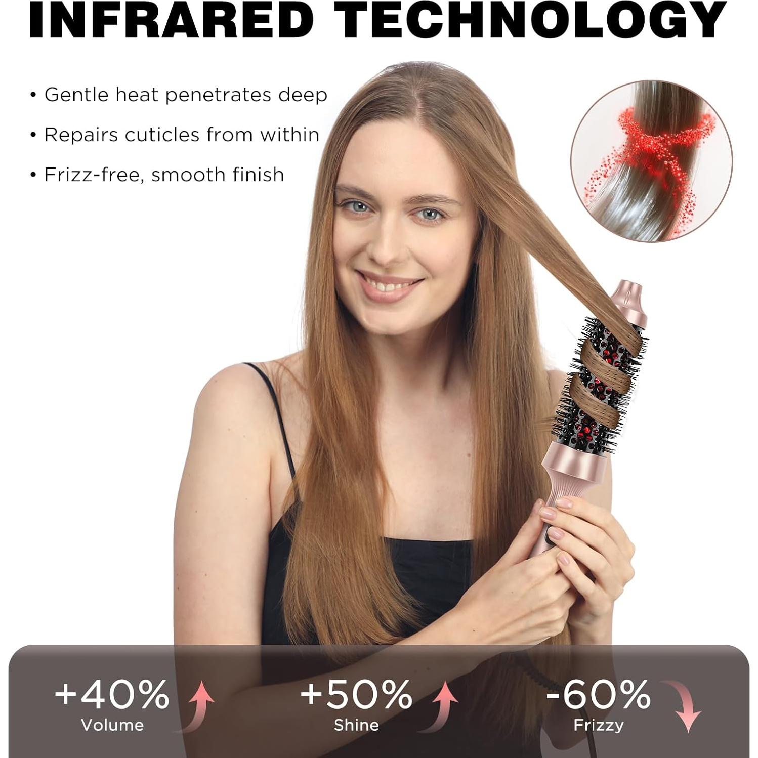 Cepillo Curling Térmico Infrarrojo Prizm 40mm, 4 Temperaturas