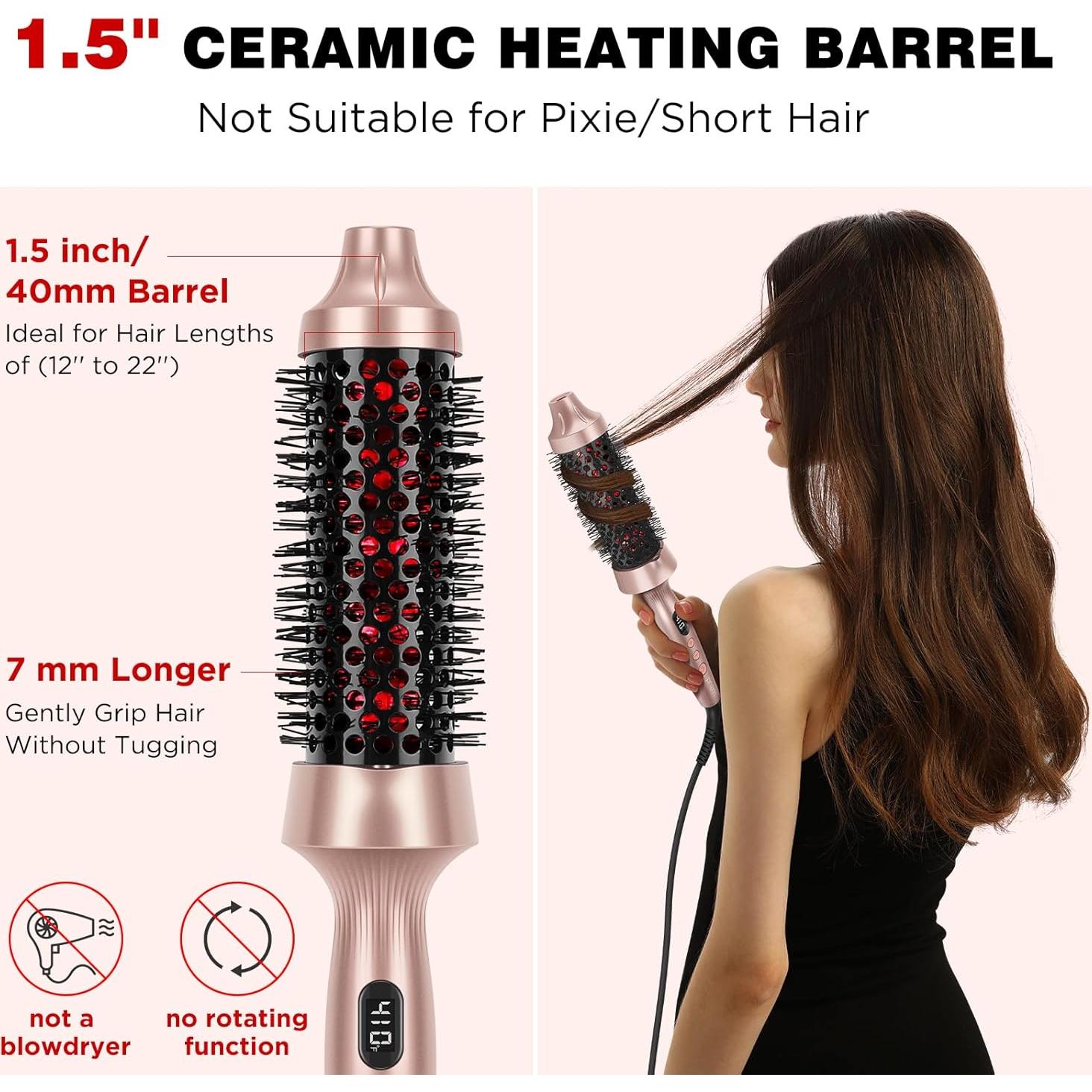 Cepillo Curling Térmico Infrarrojo Prizm 40mm, 4 Temperaturas