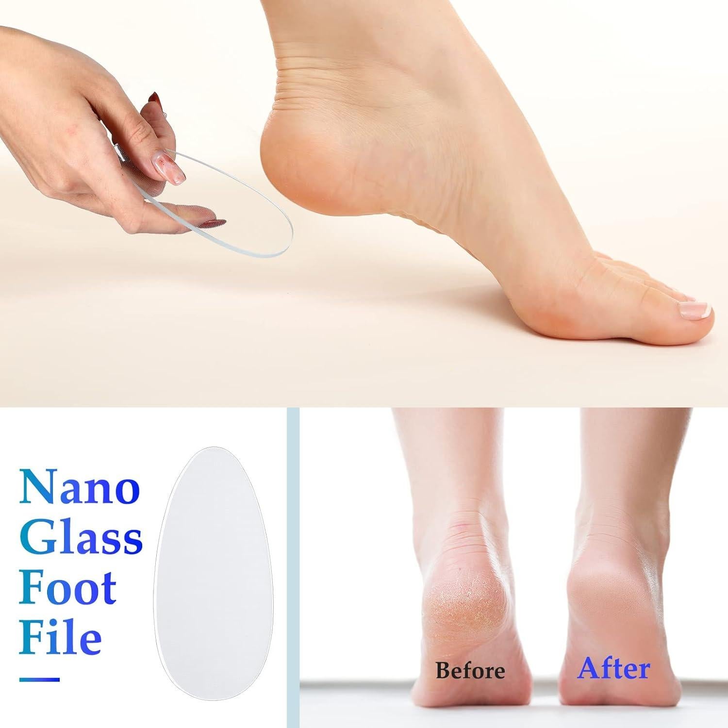 Juego de 6 Limadoras de Uñas de Vidrio Zhehao - Degradado Azul