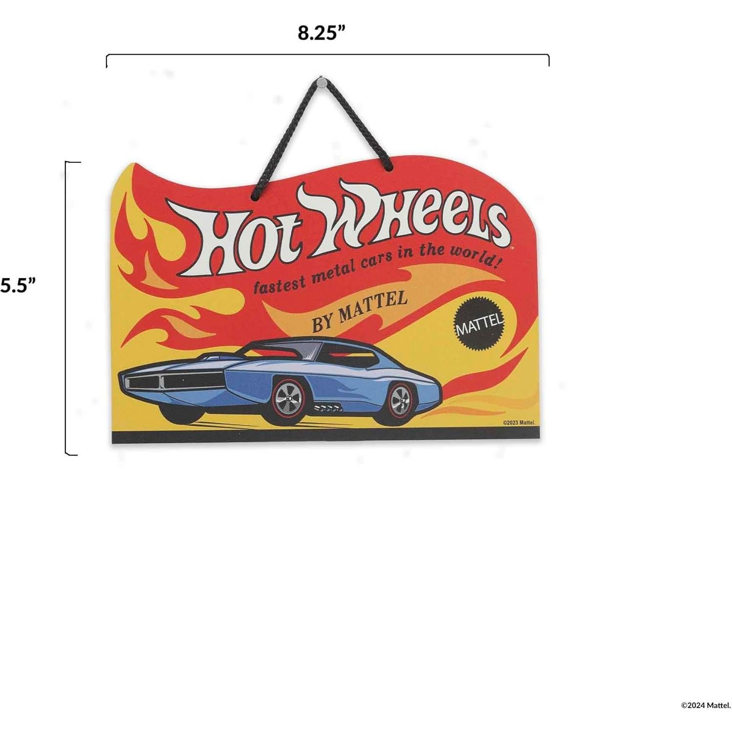 Cartel de Metal Hot Wheels Retro 20.96x13.97 cm - Decoración Infantil